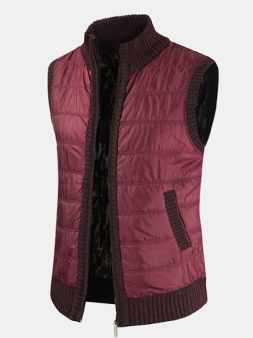 Gilets En Laine Sans Manches Avec Poche Oblique Et Doublure Chaude Pour Hommes