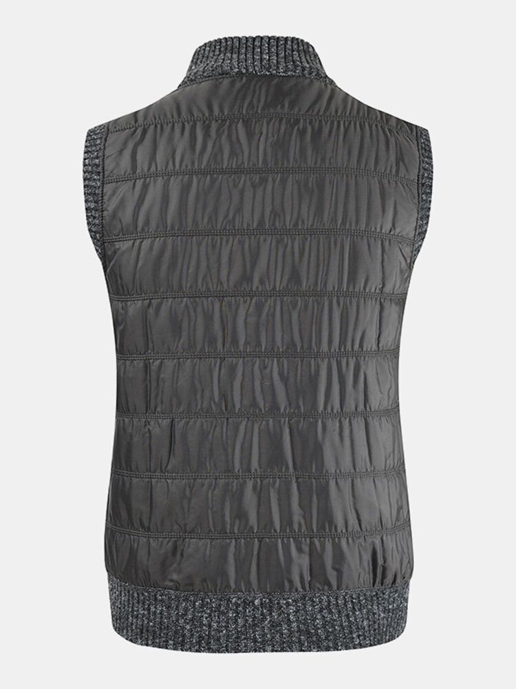 Gilets En Laine Sans Manches Avec Poche Oblique Et Doublure Chaude Pour Hommes