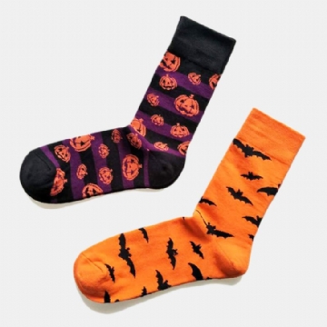 Halloween Couple Chaussettes Chaussettes En Tube De Citrouille En Coton