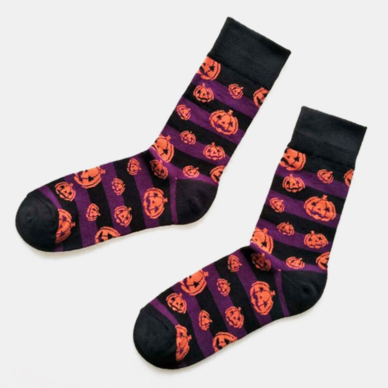 Halloween Couple Chaussettes Chaussettes En Tube De Citrouille En Coton