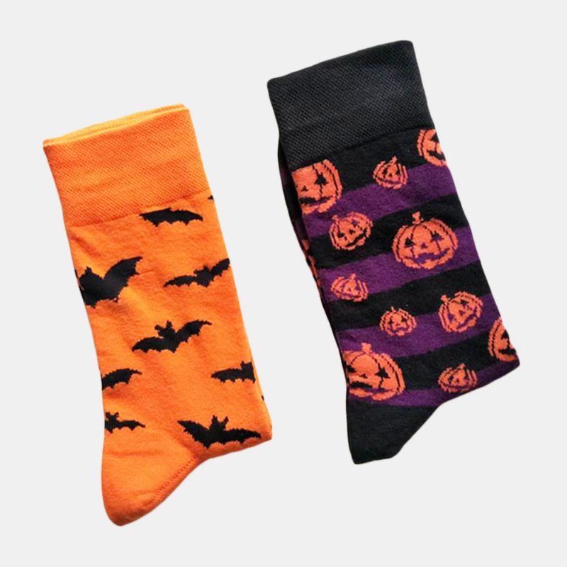 Halloween Couple Chaussettes Chaussettes En Tube De Citrouille En Coton