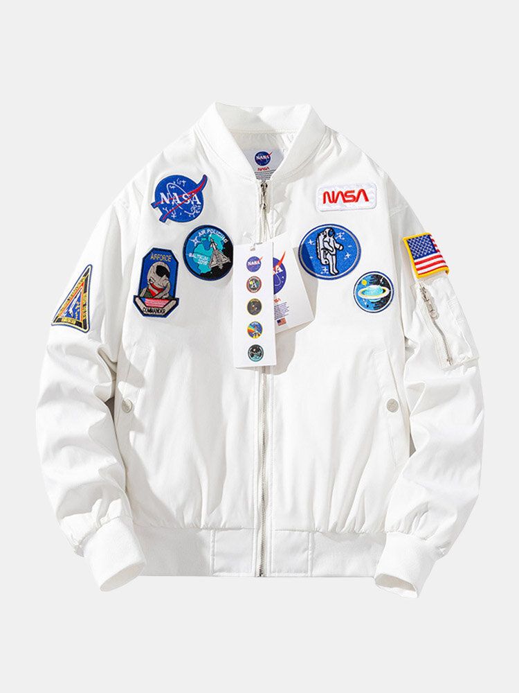 Homme Astronaute Icon Pattern Nasa Baseball Collar Outdoor Jackets