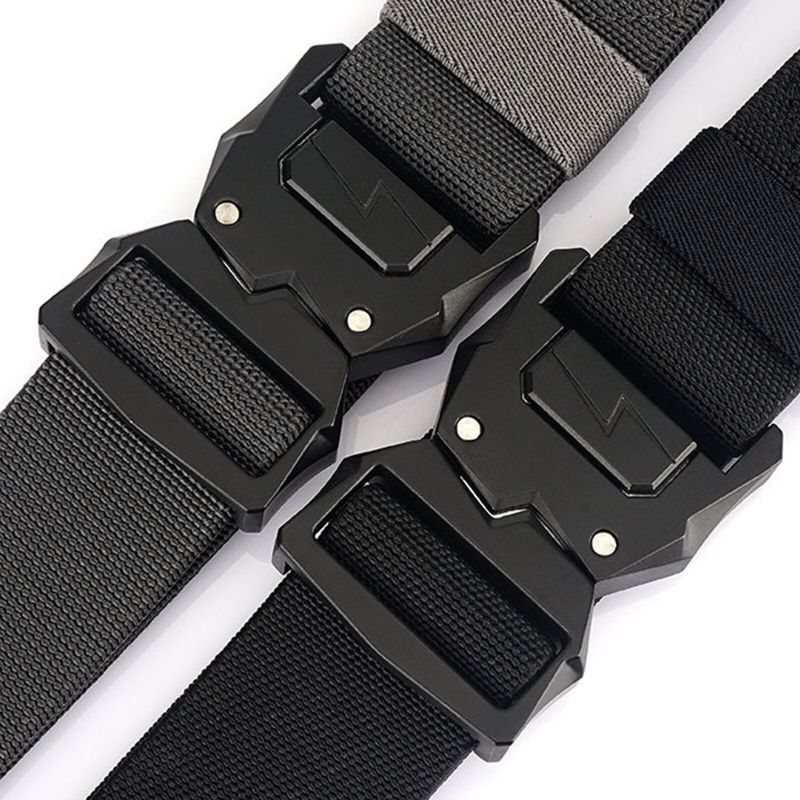 Hommes 125cm Nylon Respirant Ceinture Tactique Militaire Randonnée Gréeur Web Ceinture De Travail Avec Boucle À Dégagement Rapide Robuste