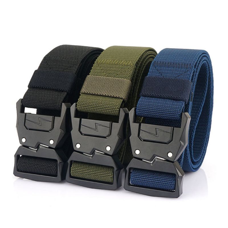 Hommes 125cm Nylon Respirant Ceinture Tactique Militaire Randonnée Gréeur Web Ceinture De Travail Avec Boucle À Dégagement Rapide Robuste