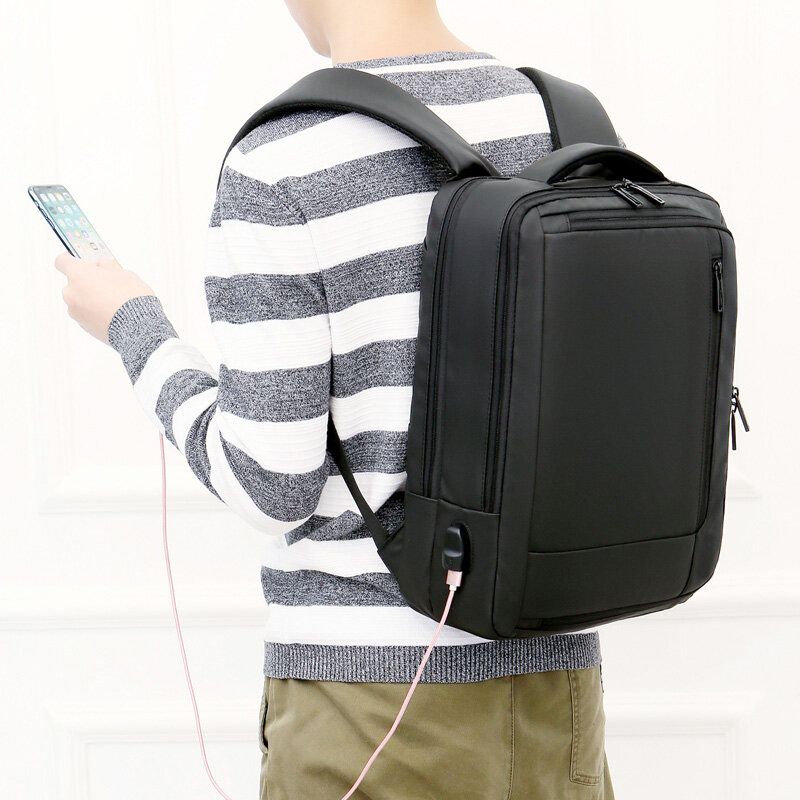 Hommes 15.6 Pouces Usb Charging Business Laptop Bag Backpack