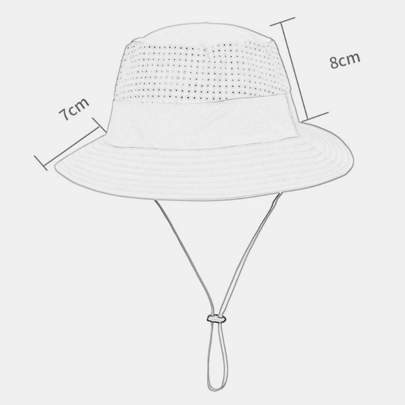 Hommes 360 Degrés Protection Large Bord Pêche En Plein Air Escalade Protection Uv Parasol Imperméable Respirant Seau Chapeau