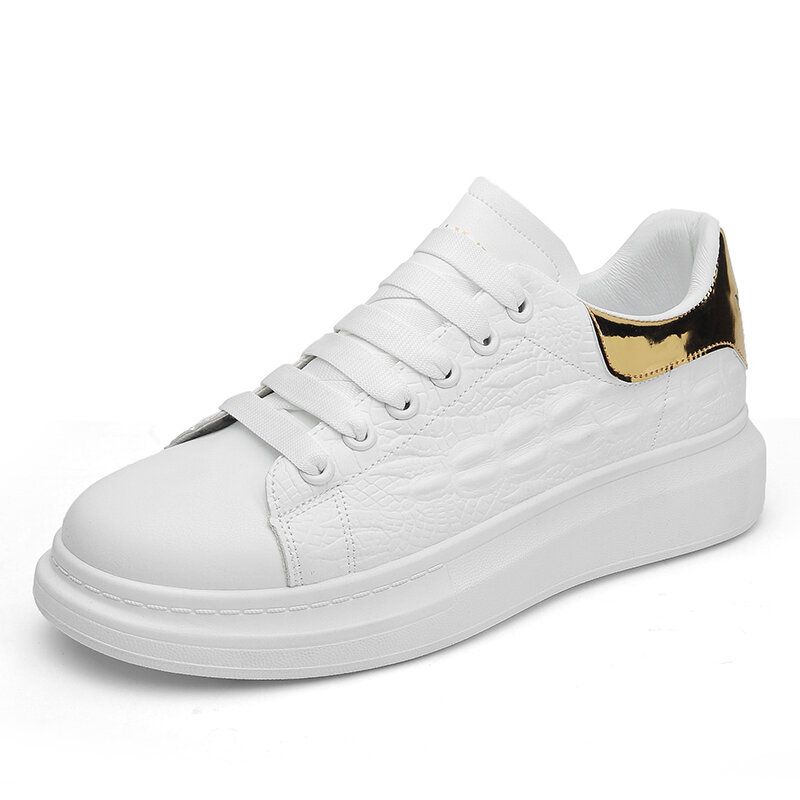 Hommes All-match Style Casual Chaussures Plates Blanches Douces