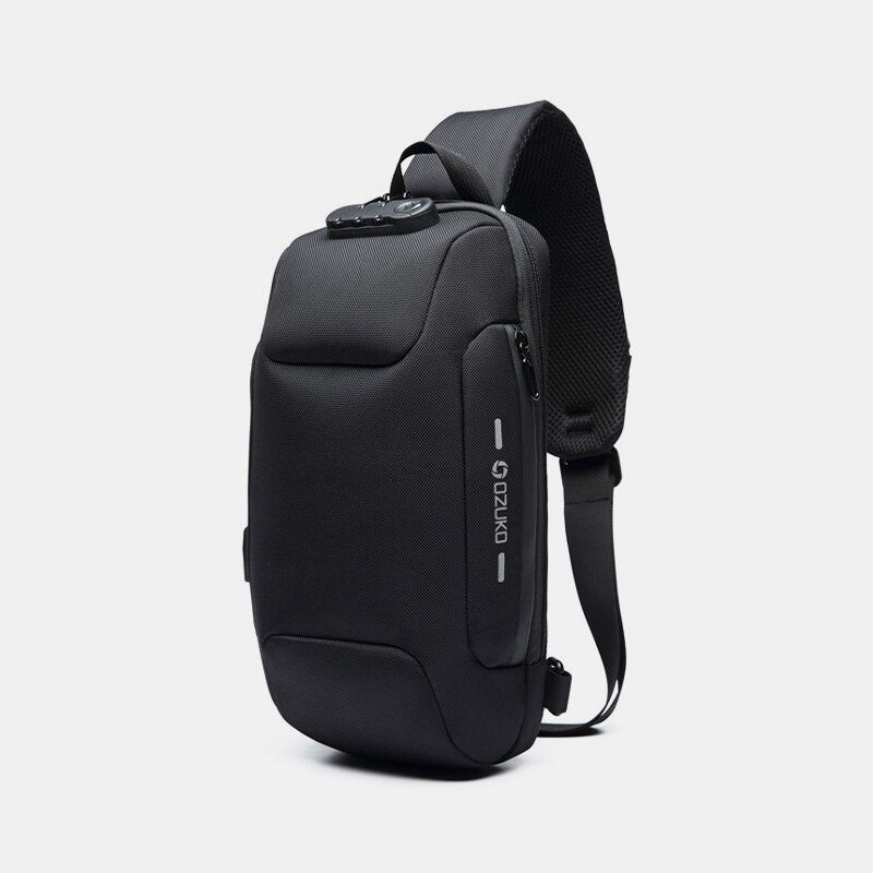 Hommes Anti-vol Usb Charge Multi-couches Étanche Sac À Bandoulière Poitrine Sac Sling Bag