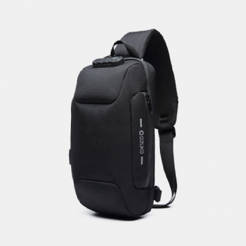 Hommes Anti-vol Usb Charge Multi-couches Étanche Sac À Bandoulière Poitrine Sac Sling Bag