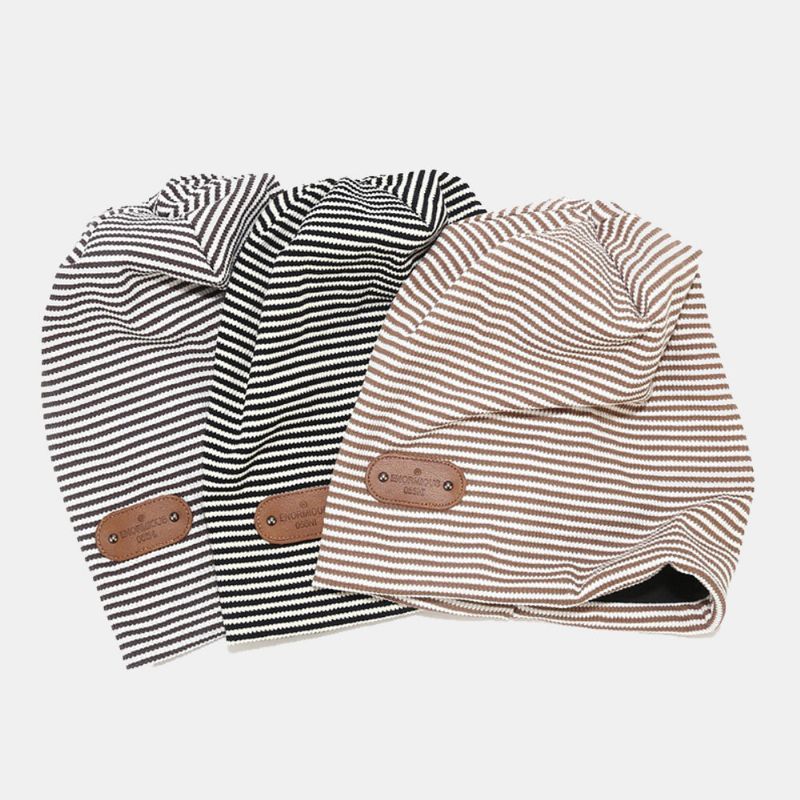 Hommes Beanie A Retro Patch Stripe Lattice Ear Protection Warm Baotou Cap For Women