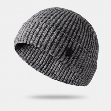 Hommes Beanie Chapeaux Tricoté Lettre Étiquette All-match Épaissir Chaleur Propriétaire Cap Skull Cap