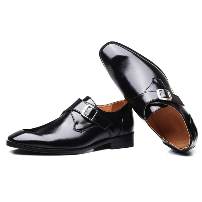 Hommes Boucle Bout Carré Respirant Confortable Chaussures Formelles D'affaires