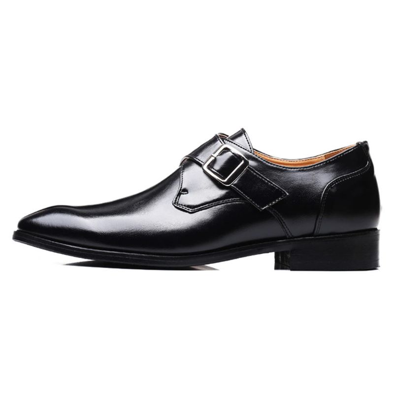 Hommes Boucle Bout Carré Respirant Confortable Chaussures Formelles D'affaires