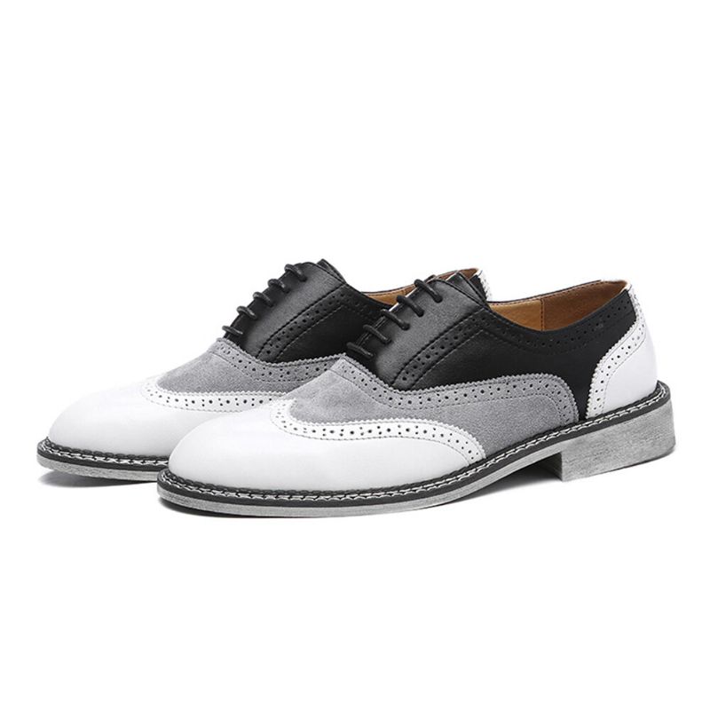 Hommes Brogue Colorblock Oxfords Lace Up Business Casual Chaussures Formelles