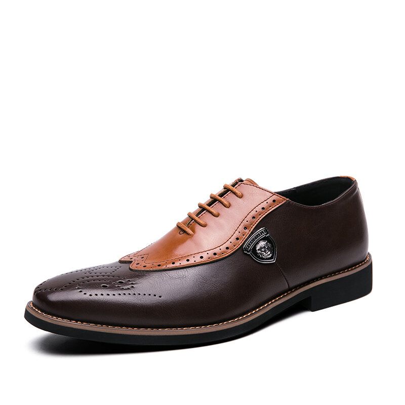 Hommes Brogue Craved Bout Pointu Spicing Chaussures Habillées