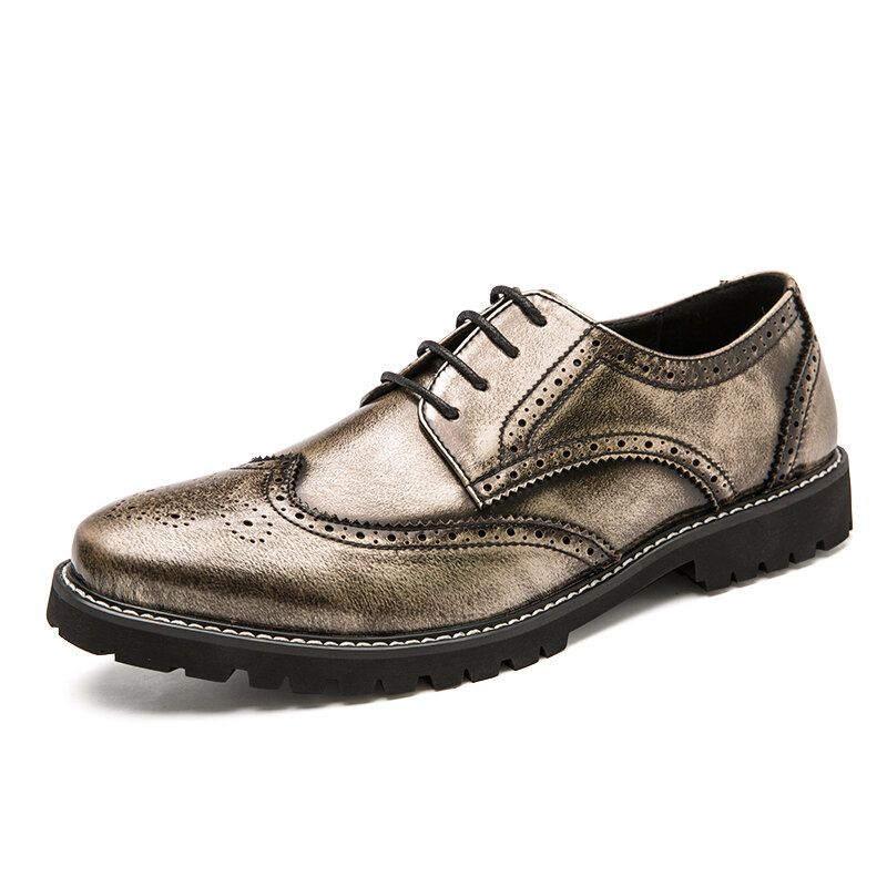 Hommes Brogue Craved Retro Gentleman Chaussures Habillées