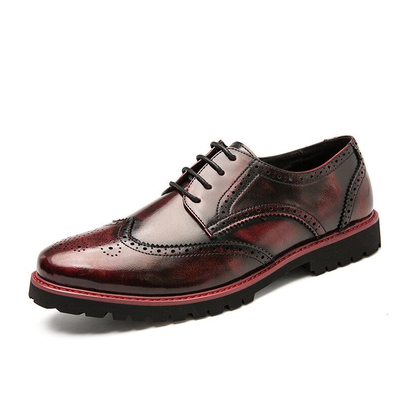 Hommes Brogue Craved Retro Gentleman Chaussures Habillées