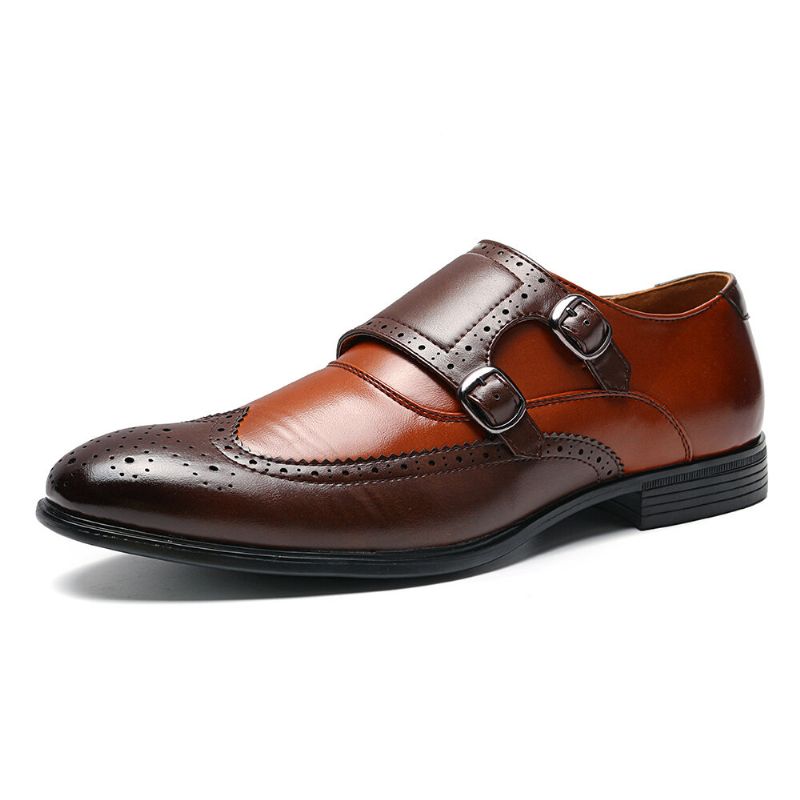 Hommes Brogue Sculpté Casual Business Office Cuir Oxfords