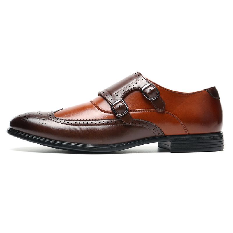 Hommes Brogue Sculpté Casual Business Office Cuir Oxfords