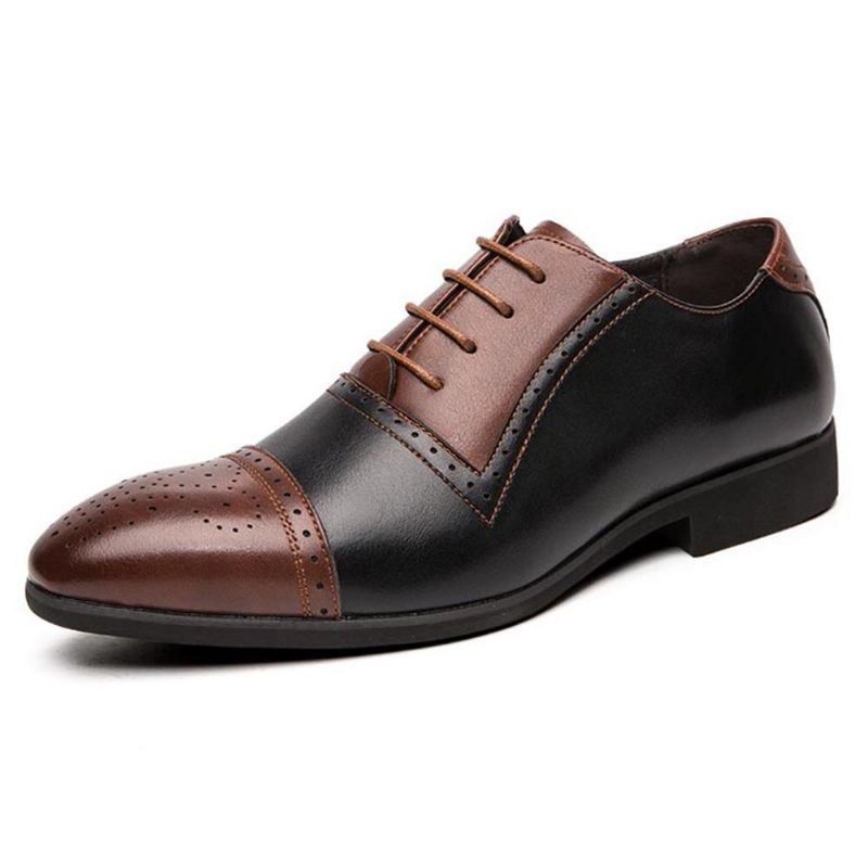 Hommes Brogue Sculpté En Cuir Microfibre Couleur Couture Formelle Business Oxfords