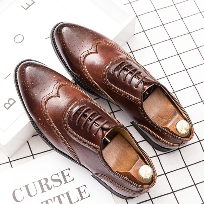 Hommes Brogue Sculpté Robe Formelle Chaussure Casual Business Oxfords