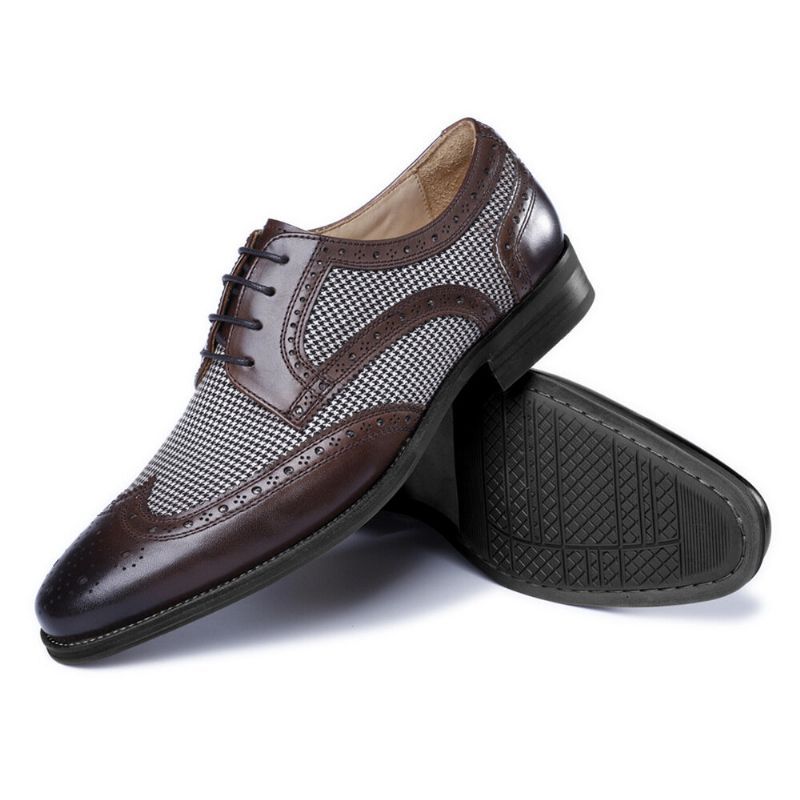 Hommes Brogue Splicing Business Formal Lace Up Oxfords Chaussures