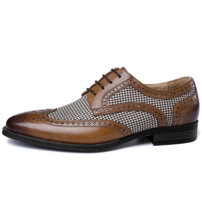 Hommes Brogue Splicing Business Formal Lace Up Oxfords Chaussures