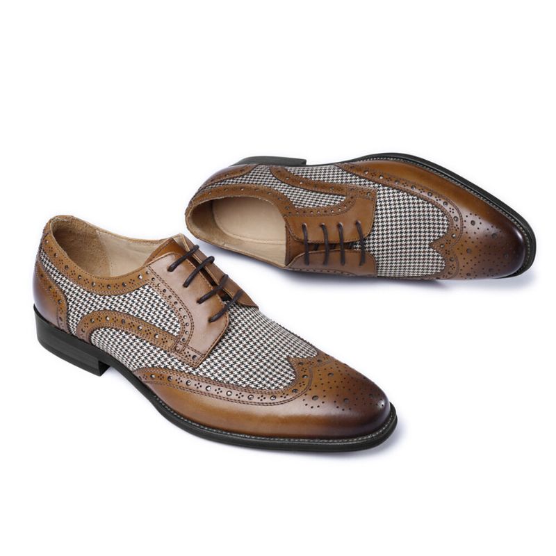 Hommes Brogue Splicing Business Formal Lace Up Oxfords Chaussures