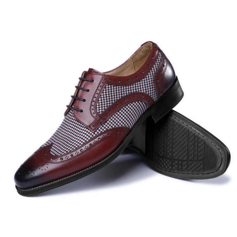 Hommes Brogue Splicing Business Formal Lace Up Oxfords Chaussures