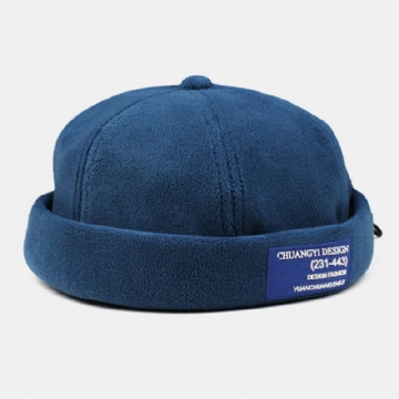 Hommes Cachemire Couleur Unie Lettre Tissu Bâton Sertissage Réglable Décontracté Parasol Bonnet Propriétaire Casquette Crâne Casquette