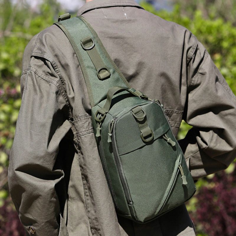 Hommes Camouflage Multi-portage Tactique Pêche Voyage En Plein Air Poitrine Sac Sac À Bandoulière