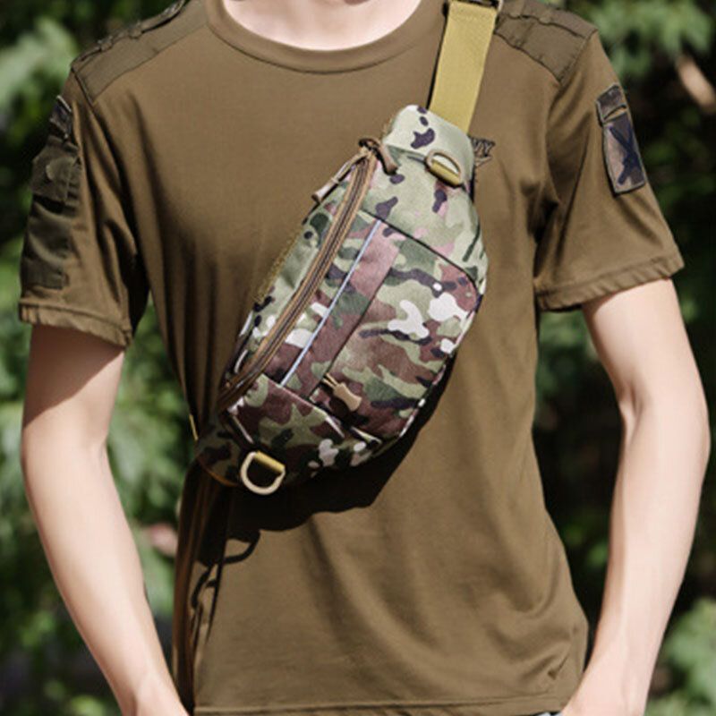 Hommes Camouflage Multi-portage Tactique Voyage Sport Équitation Taille Sac Sac À Bandoulière Poitrine Sac