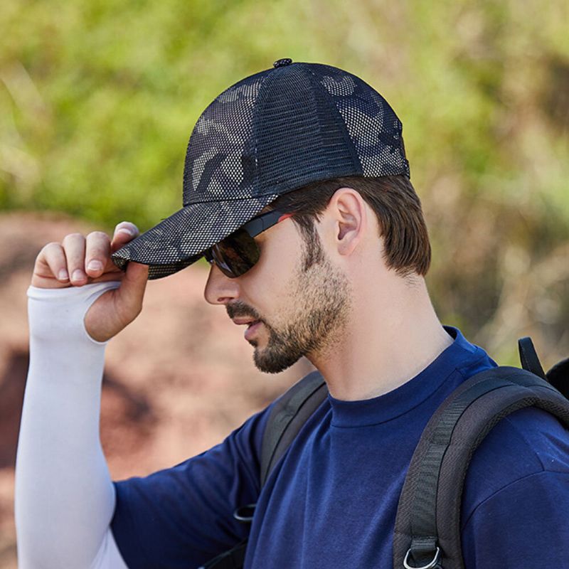 Hommes Camouflages Masque Amovible Rideau Extérieur Alpinisme Pêche 360 Degrés Protection Solaire Chapeau De Baseball