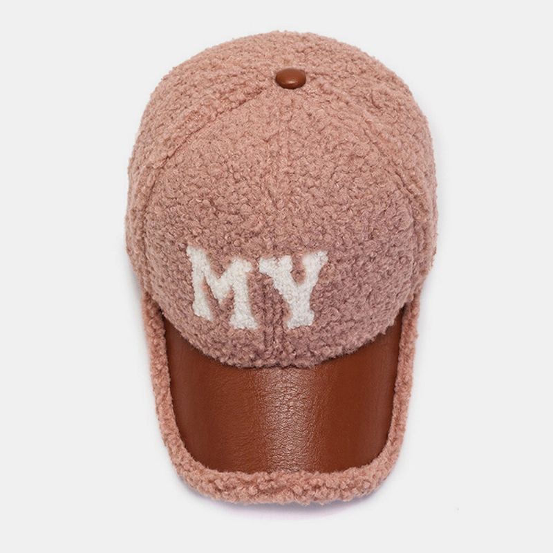 Hommes Casquette De Baseball Agneau En Peluche Pu Patchwork Couleur Contraste Automne Hiver Chaleur Gavroche Casquettes Pour Femmes