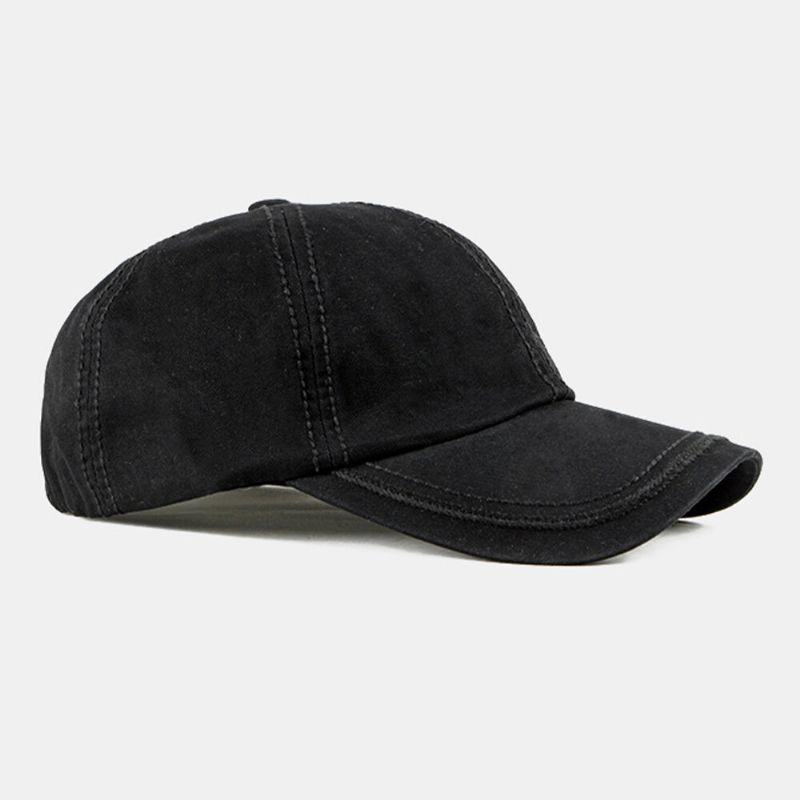 Hommes Casquette De Baseball Coton Lettre Géométrique Broderie Étiquette En Métal Extérieur Décontracté Parasol Baseball Chapeau