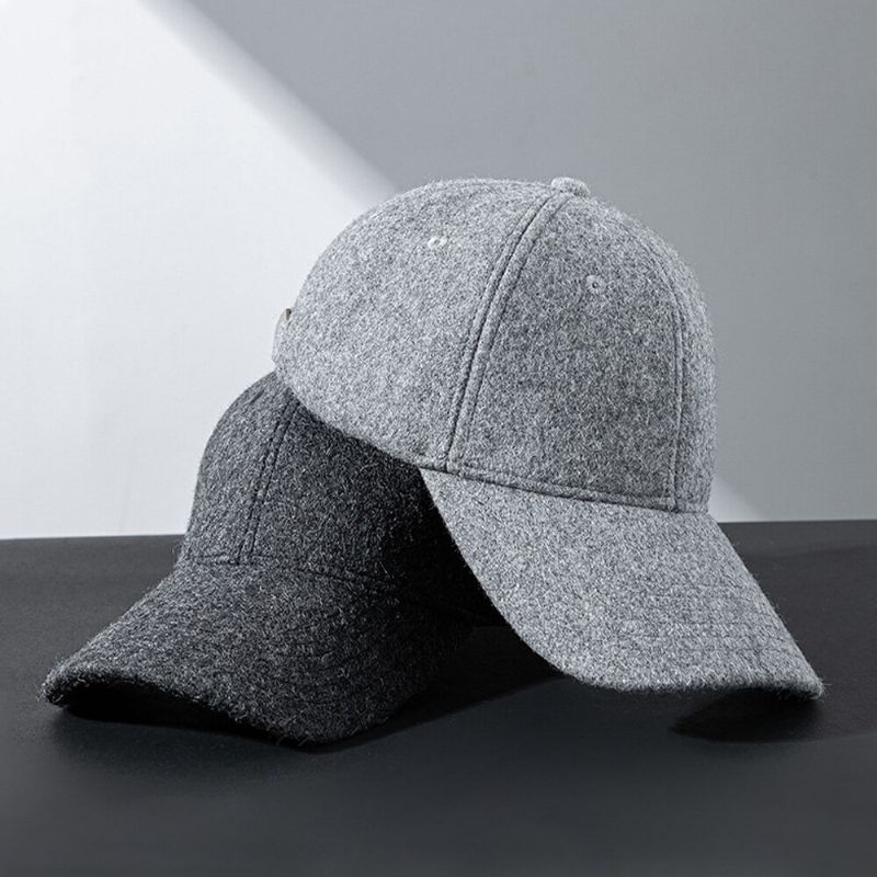 Hommes Casquette De Baseball Hiver Plus Velet Épaissir Chaud Chapeau Réglable