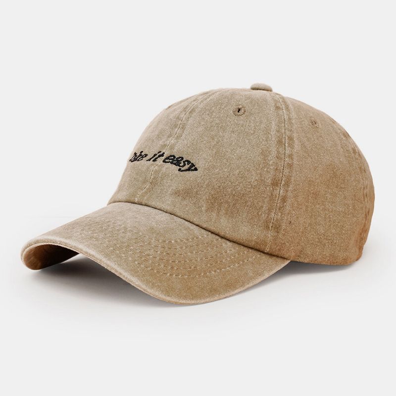 Hommes Casquette De Baseball Lavé En Détresse Lettre Slogan Broderie Vintage Parasol Chapeau Pour Femmes