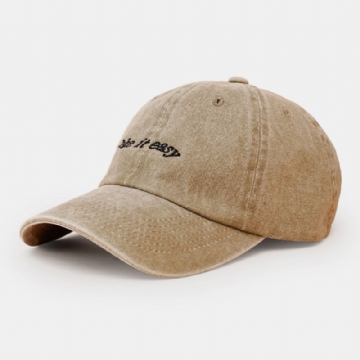 Hommes Casquette De Baseball Lavé En Détresse Lettre Slogan Broderie Vintage Parasol Chapeau Pour Femmes