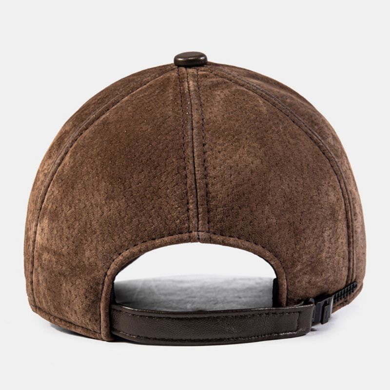 Hommes Casquette De Baseball Rétro Loisirs Extérieur Chaud Réglable Chapeau De Conduite En Peau De Mouton