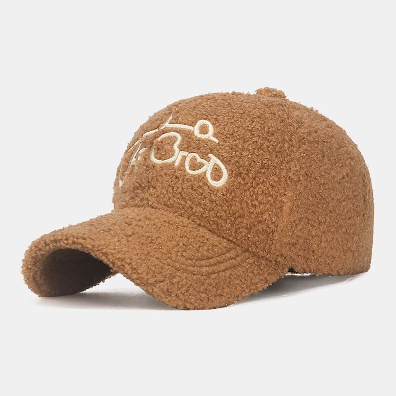 Hommes Casquette De Baseball Teddy Velours Amour Lettre Broderie Extérieur Tout Match Chaleur Canard Langue Casquette Femmes