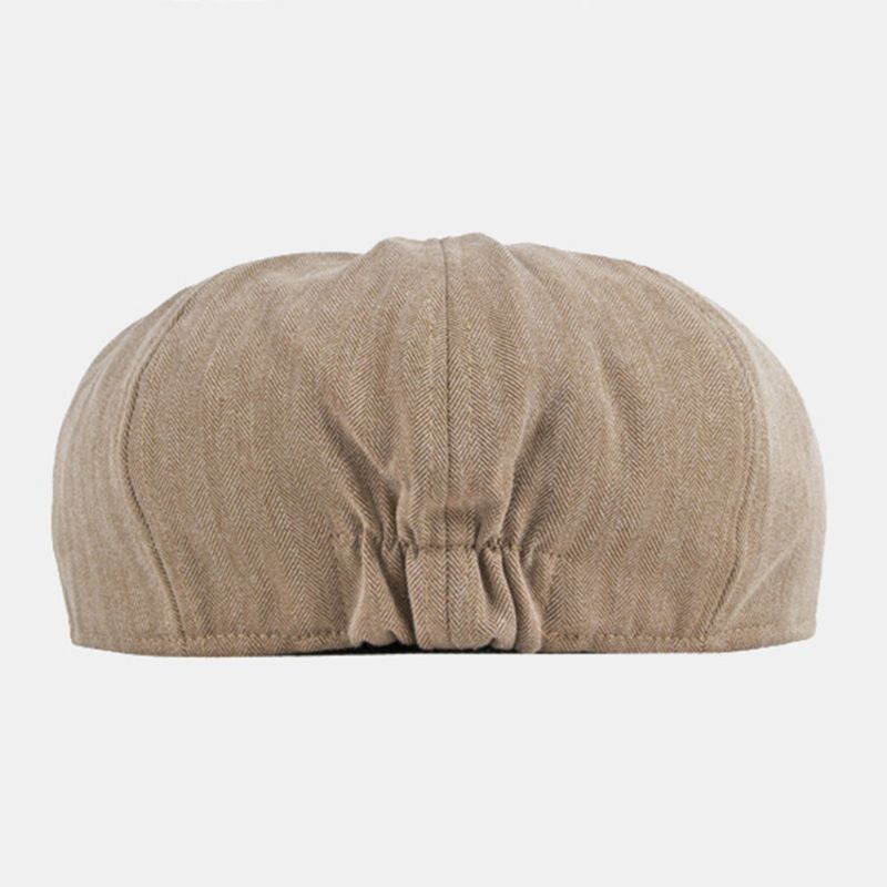 Hommes Casquette Gavroche Coton Solide Chevrons Rayures Élastique Respirant Décontracté Avant Chapeau Peintre Chapeau Béret Casquette Plate