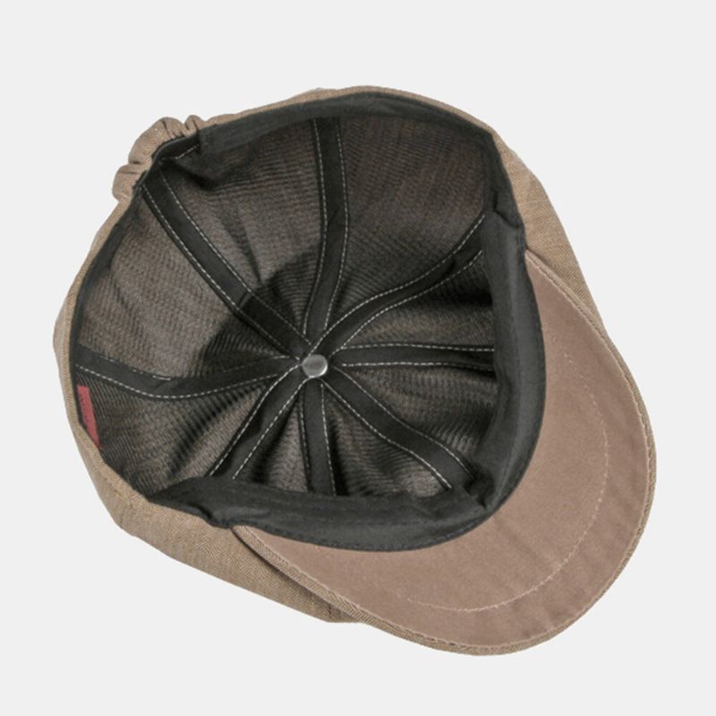 Hommes Casquette Gavroche Coton Solide Chevrons Rayures Élastique Respirant Décontracté Avant Chapeau Peintre Chapeau Béret Casquette Plate