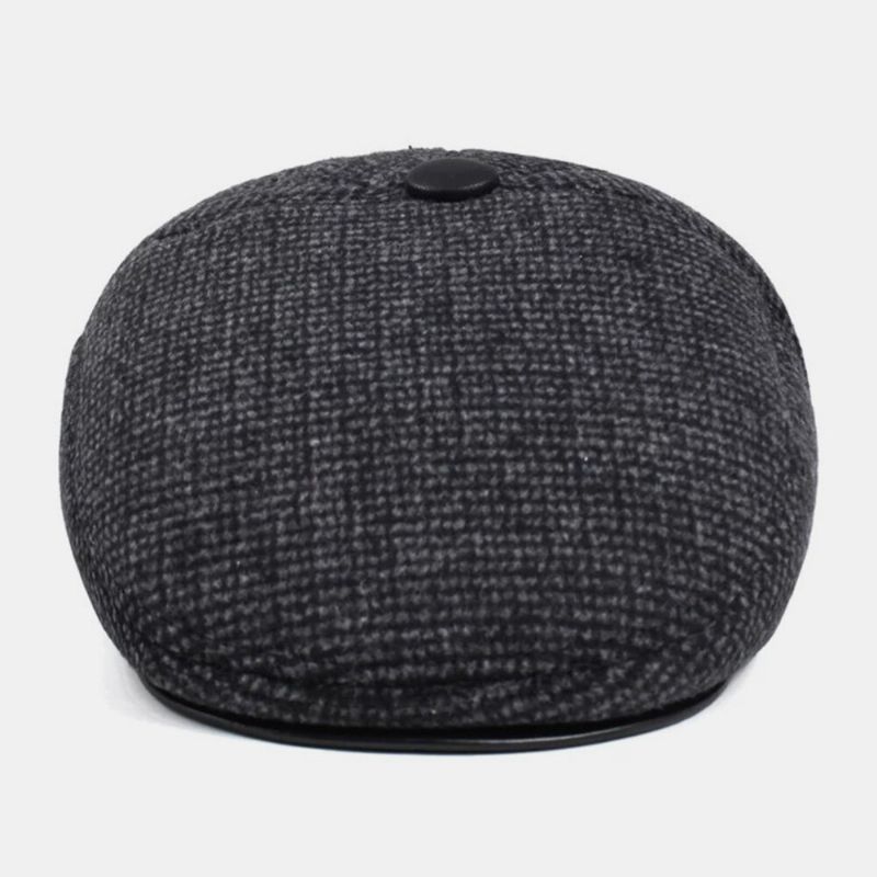 Hommes Casual Automne Hiver Chaud Oreille Protection Épaissir Avant Chapeau En Plein Air Cool-protection Newsboy Cap Bérets Chapeau Plat Chapeau De Conduite