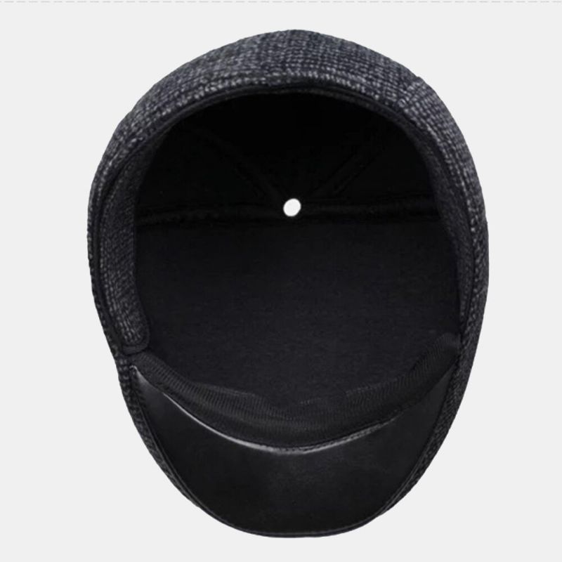 Hommes Casual Automne Hiver Chaud Oreille Protection Épaissir Avant Chapeau En Plein Air Cool-protection Newsboy Cap Bérets Chapeau Plat Chapeau De Conduite