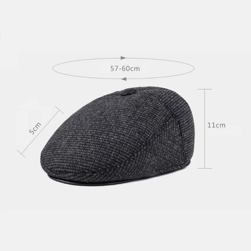 Hommes Casual Automne Hiver Chaud Oreille Protection Épaissir Avant Chapeau En Plein Air Cool-protection Newsboy Cap Bérets Chapeau Plat Chapeau De Conduite