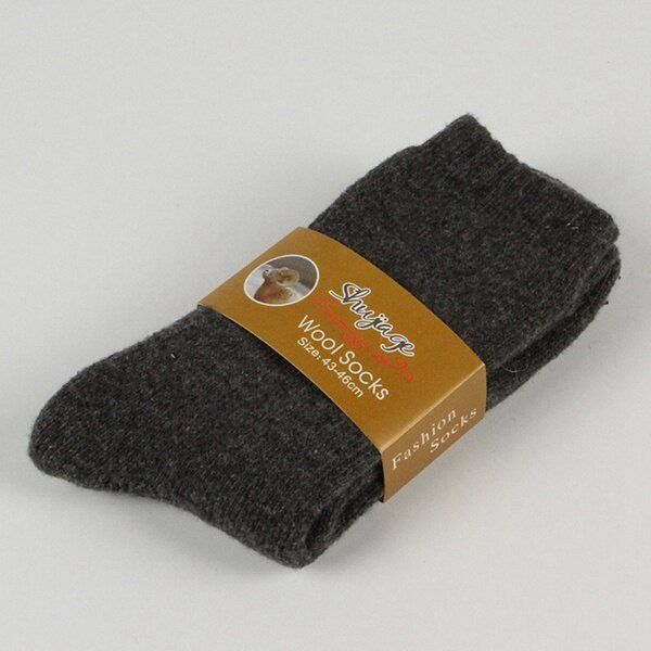 Hommes Casual Épais Doux Confortable Chaud Respirant Pure Color Winter Middle Tube Chaussettes