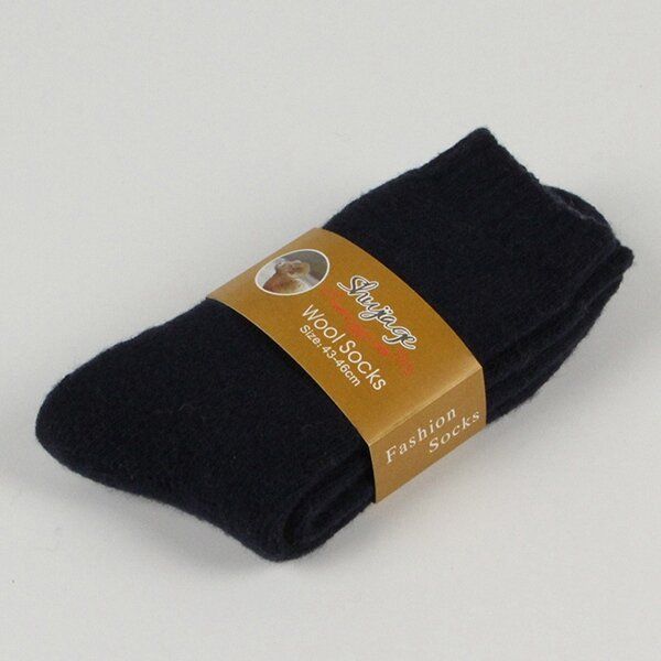 Hommes Casual Épais Doux Confortable Chaud Respirant Pure Color Winter Middle Tube Chaussettes