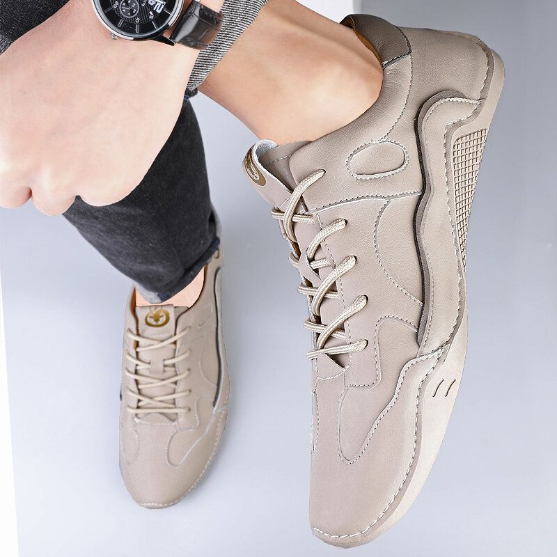 Hommes Casual Lace Up Couture Marche Conduite Mocassins Chaussures