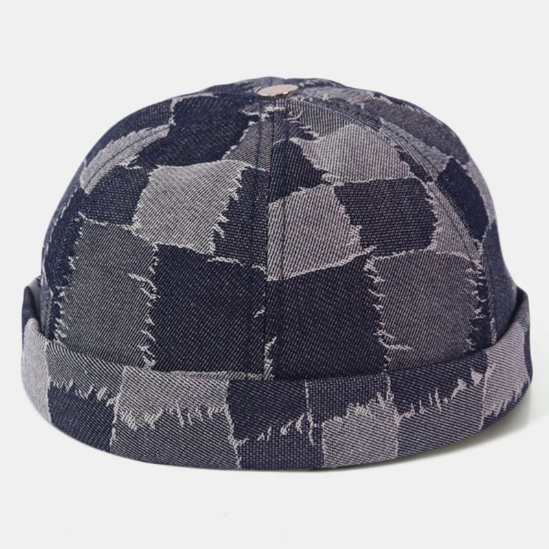 Hommes Casual Landlord Caps Skull Caps Patchwork Cowboy Denim Hat