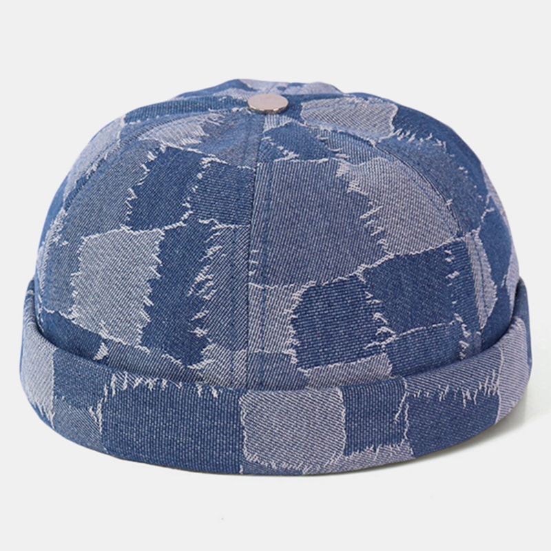 Hommes Casual Landlord Caps Skull Caps Patchwork Cowboy Denim Hat